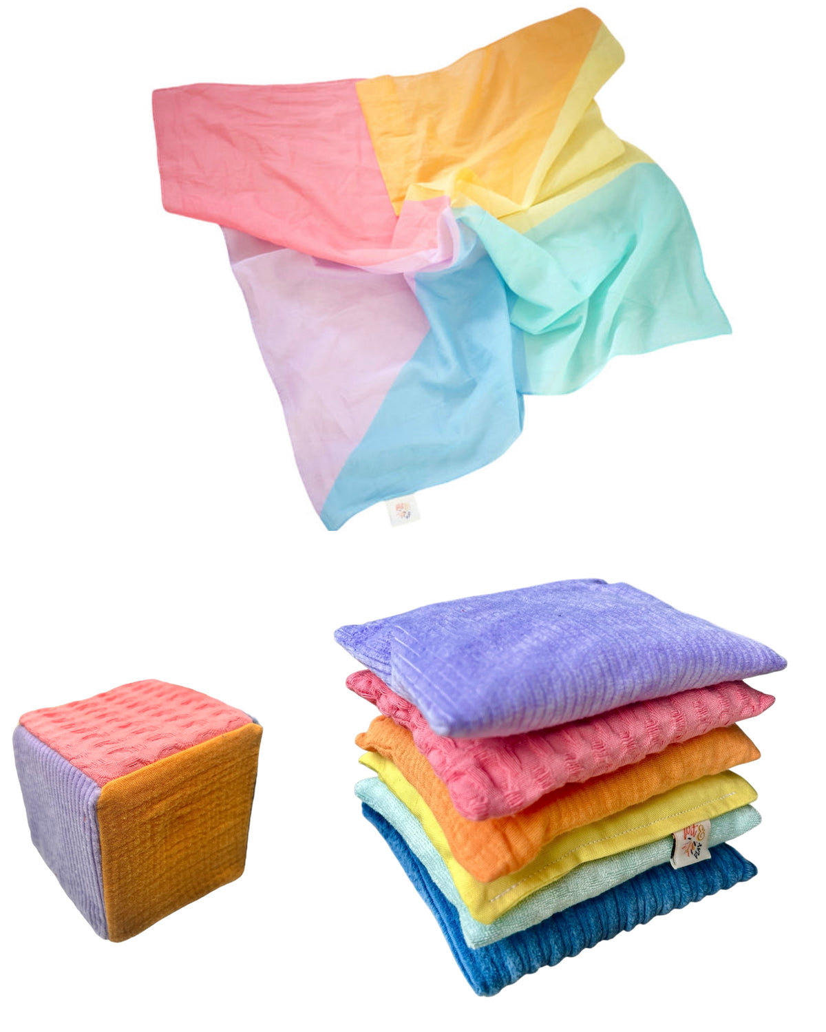 Pastel pittenzakjes + speeldoek + dobbelsteen bestseller pakket