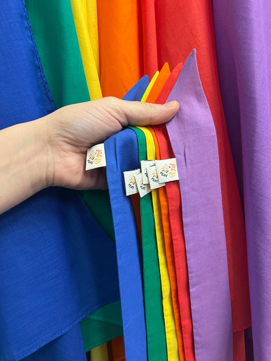 Play ribbons cotton rainbow colors 6 pieces