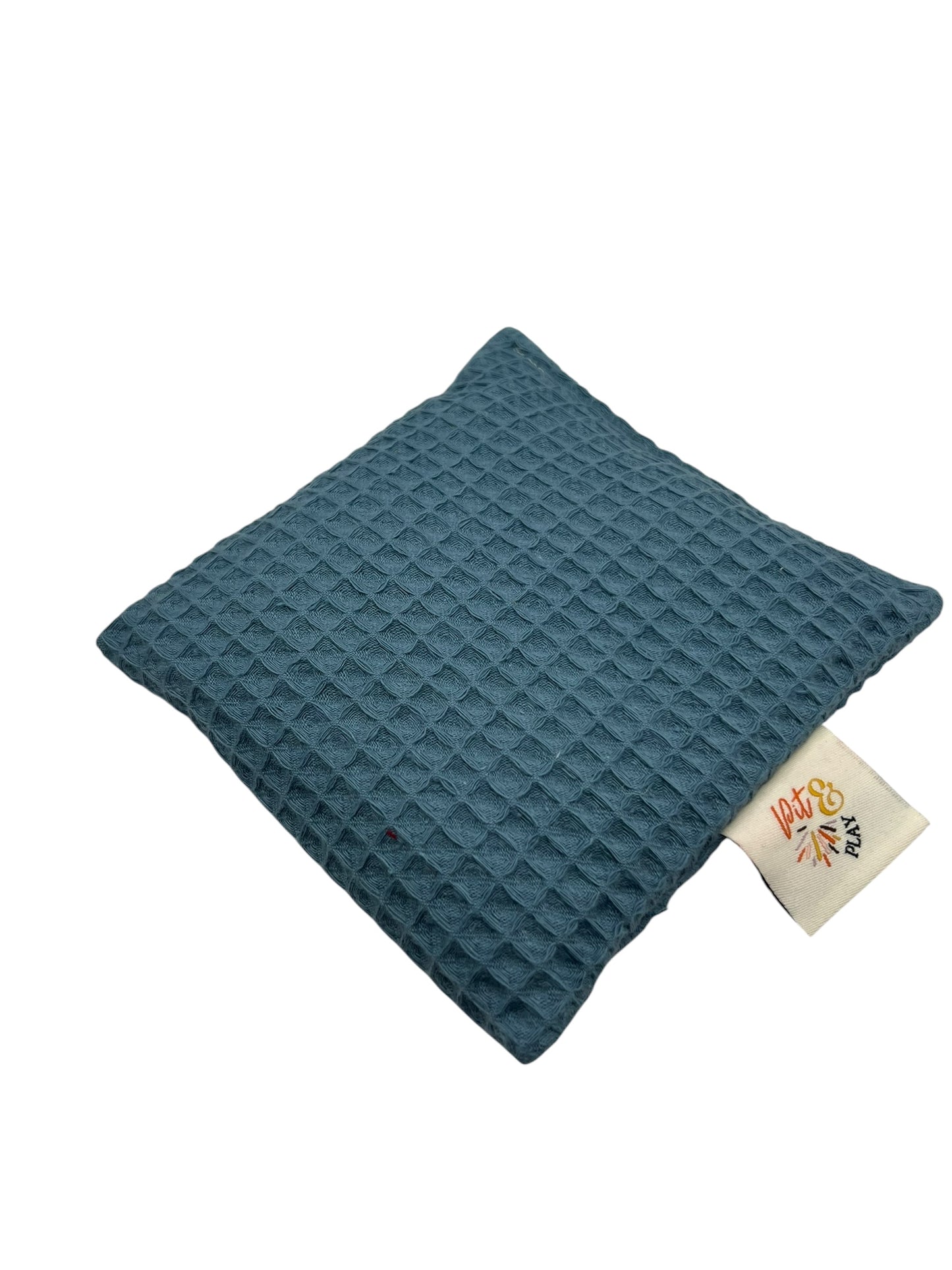 Oud blauw wafel stof pittenzakje