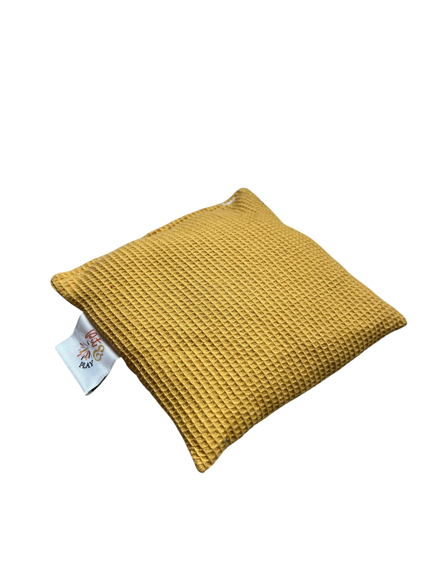 Oud geel pittenzakje kleine wafelstof