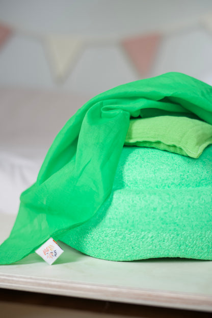 Speeldoek fel groen - Large 75x75cm - Playcotton - Pit and play