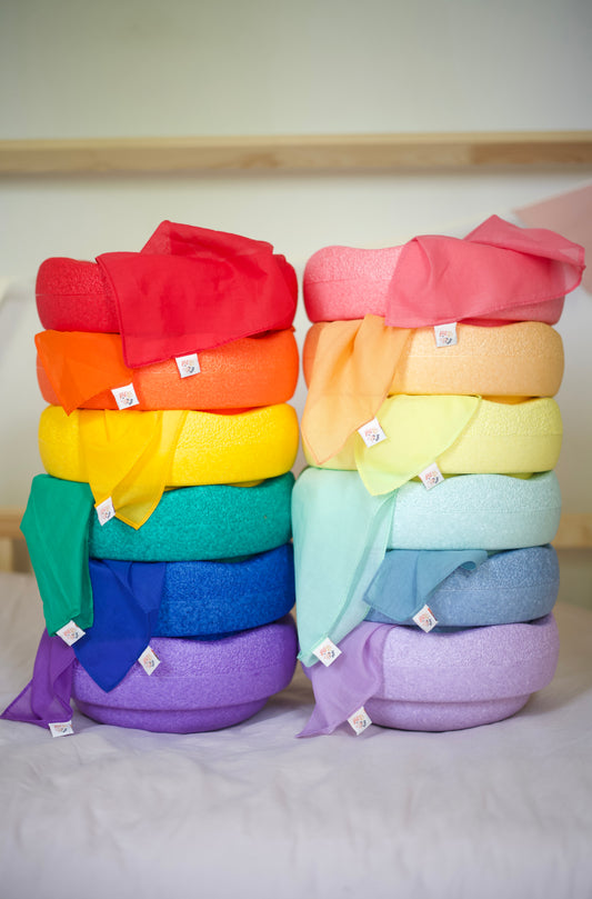 Speeldoeken regenboog set - Medium - Pit and play