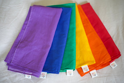 Speeldoeken regenboog set - Large - 6 stuks - Pit and play