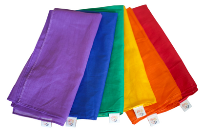 Speeldoeken regenboog set - Large - 6 stuks - Pit and play
