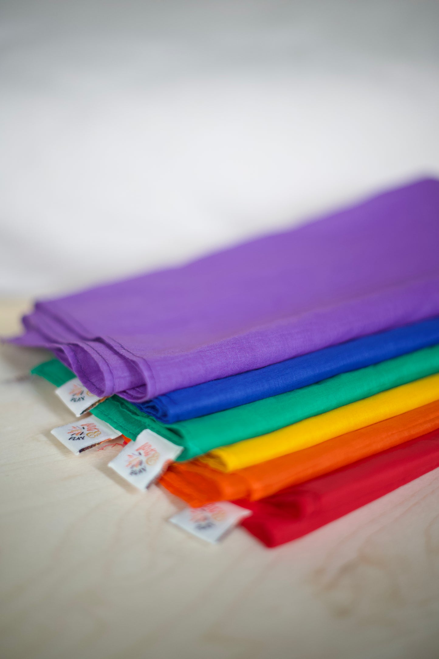 Speeldoeken regenboog set - Large - 6 stuks - Pit and play