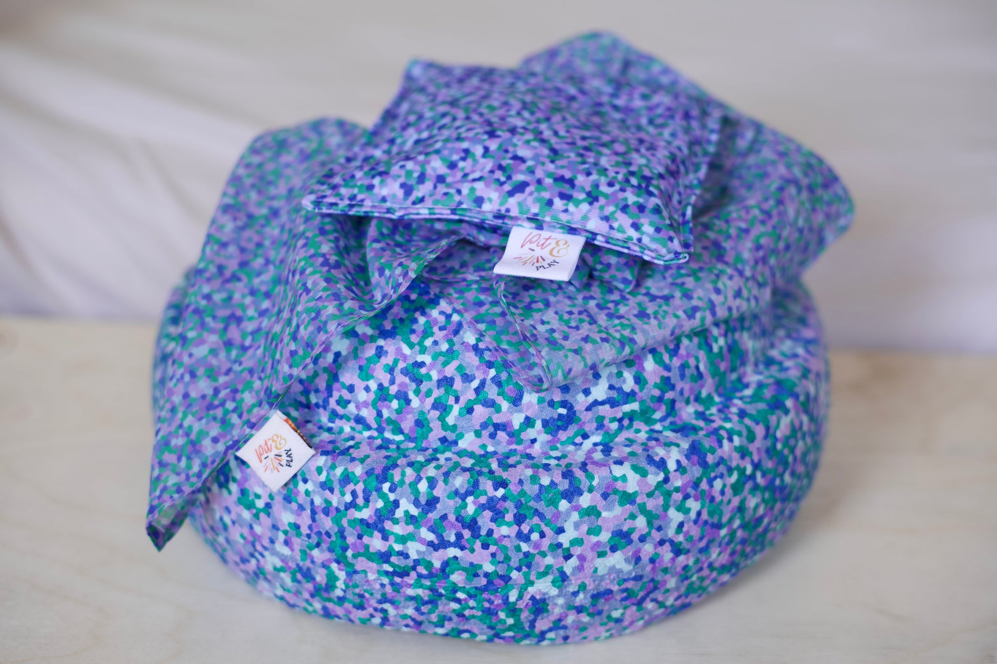 Speeldoek Super cool confetti - Large 75x75cm - Playcotton - Pit and play