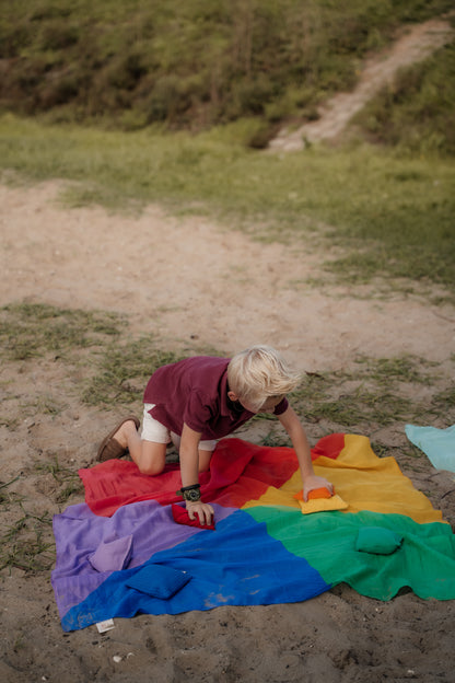 XL speeldoek Colorblock regenboog