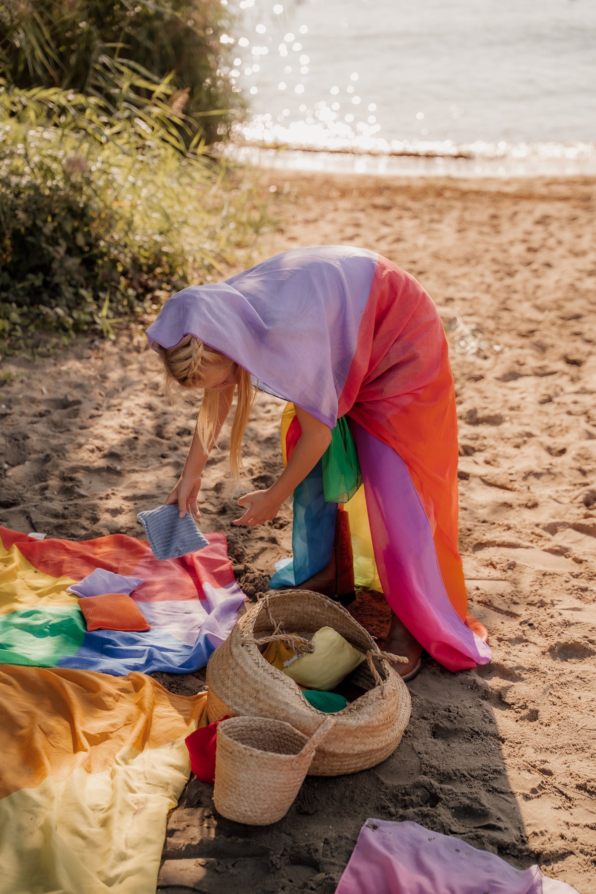 XL speeldoek Colorblock regenboog